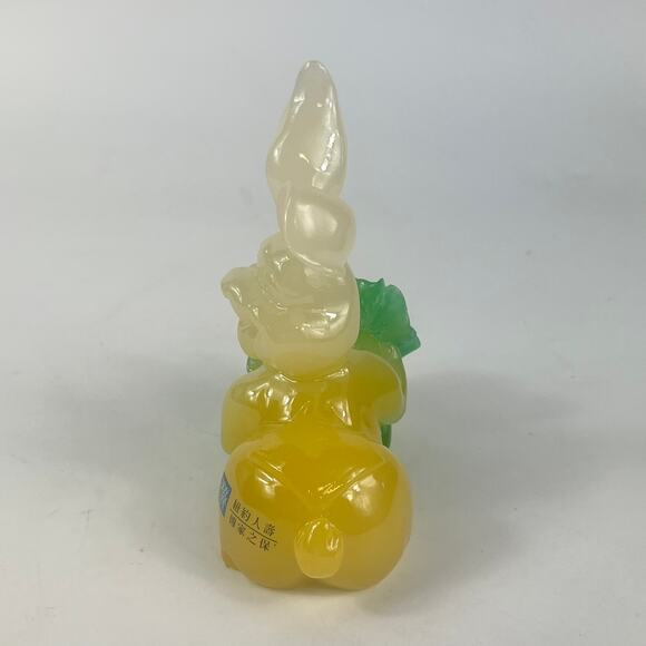 New York Life Resin Rabbit Figurine Chinese New Year Zodiac Bunny Lettuce Green - Picture 2 of 9